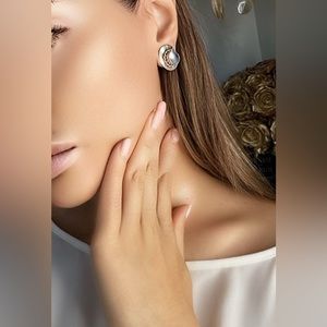 VHC .925 Sterling Silver & Blue Pearl earrings fine jewelry gifts Wedding Bride